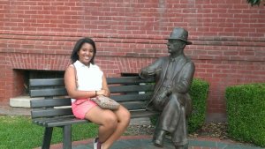 MM visiting with William Faulkner on The Square